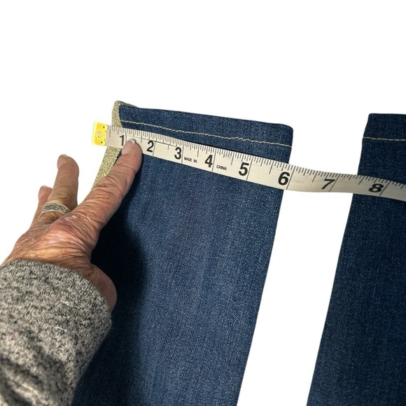 BEBE Gold Glitter Tuxedo Striped Skinny Jeans Sz 26 - Picture 12 of 12